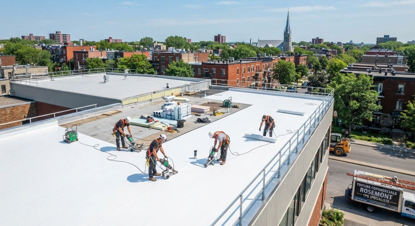 Toiture commerciale et membrane TPO