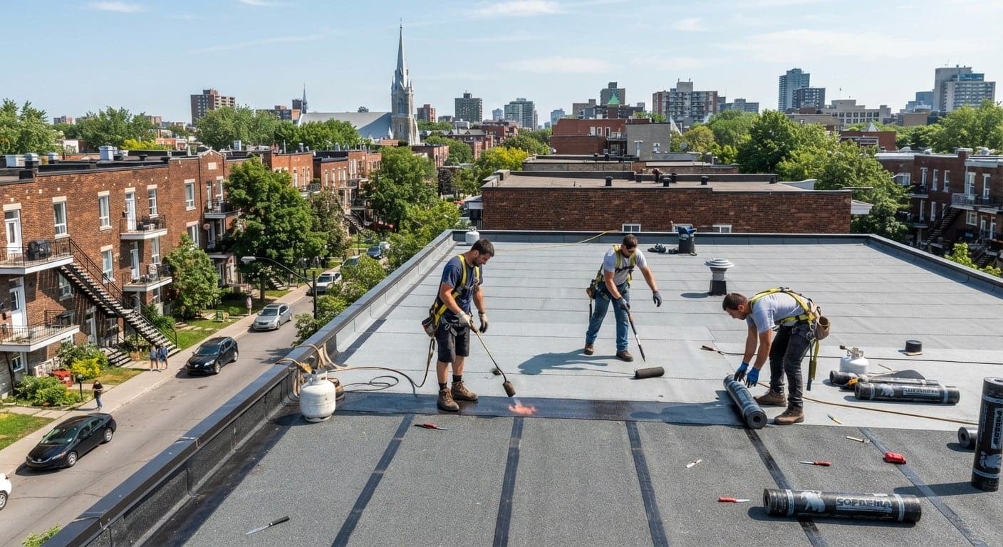 Toiture en membrane élastomère à Rosemont — la réfection de toit plat faite pour durer — illustration du service